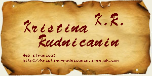 Kristina Rudničanin vizit kartica
